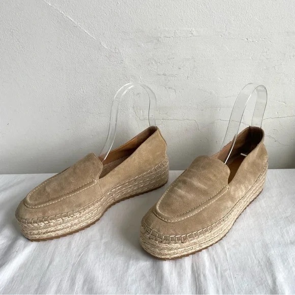 Joie Dafni Fawn Suede Wedge Espadrilles Loafer Shoes - Picture 2 of 15